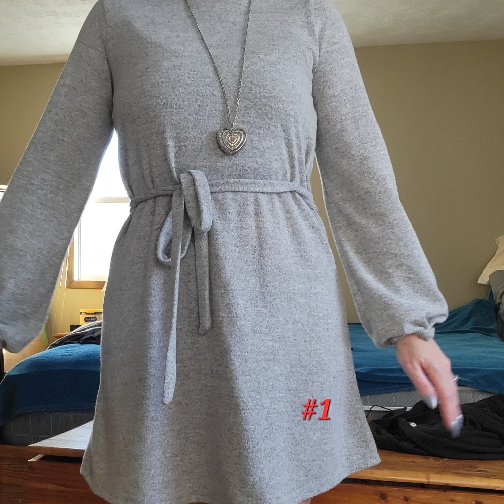 Grey Jersery Sweater Dress